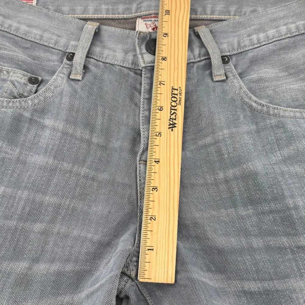 True Religion Bobby Jeans Mens 29x34 Grey Straight Leg Made in USA M56A349GR4